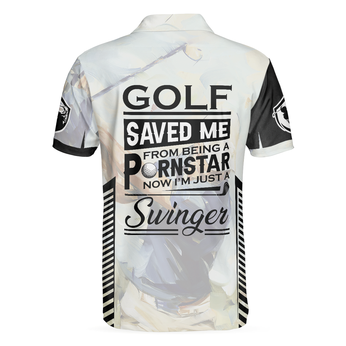 Golf Saved Me Golfing Polo Shirt, Black And White Polo Shirt, Best Golf Shirt For Men - Hyperfavor