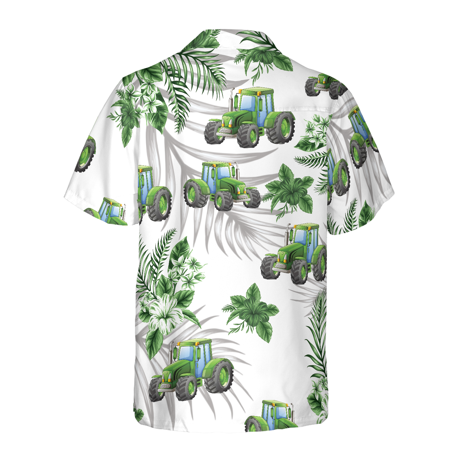 Tropical Green Tractor Hawaiian Shirt - Hyperfavor