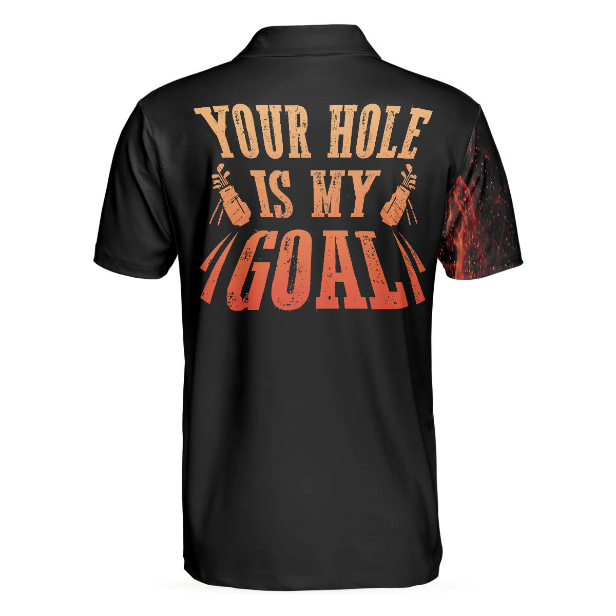 Your Hole Is My Goal Golf Polo Shirt, Black Flame Fragmented Golfer Polo Shirt, Best Golf Shirt For Men - Hyperfavor