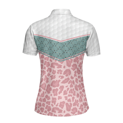 Striped Polo Golf Girl Seamless Pattern Golf Short Sleeve Women Polo Shirt, Leopard Golf Shirt For Ladies - Hyperfavor