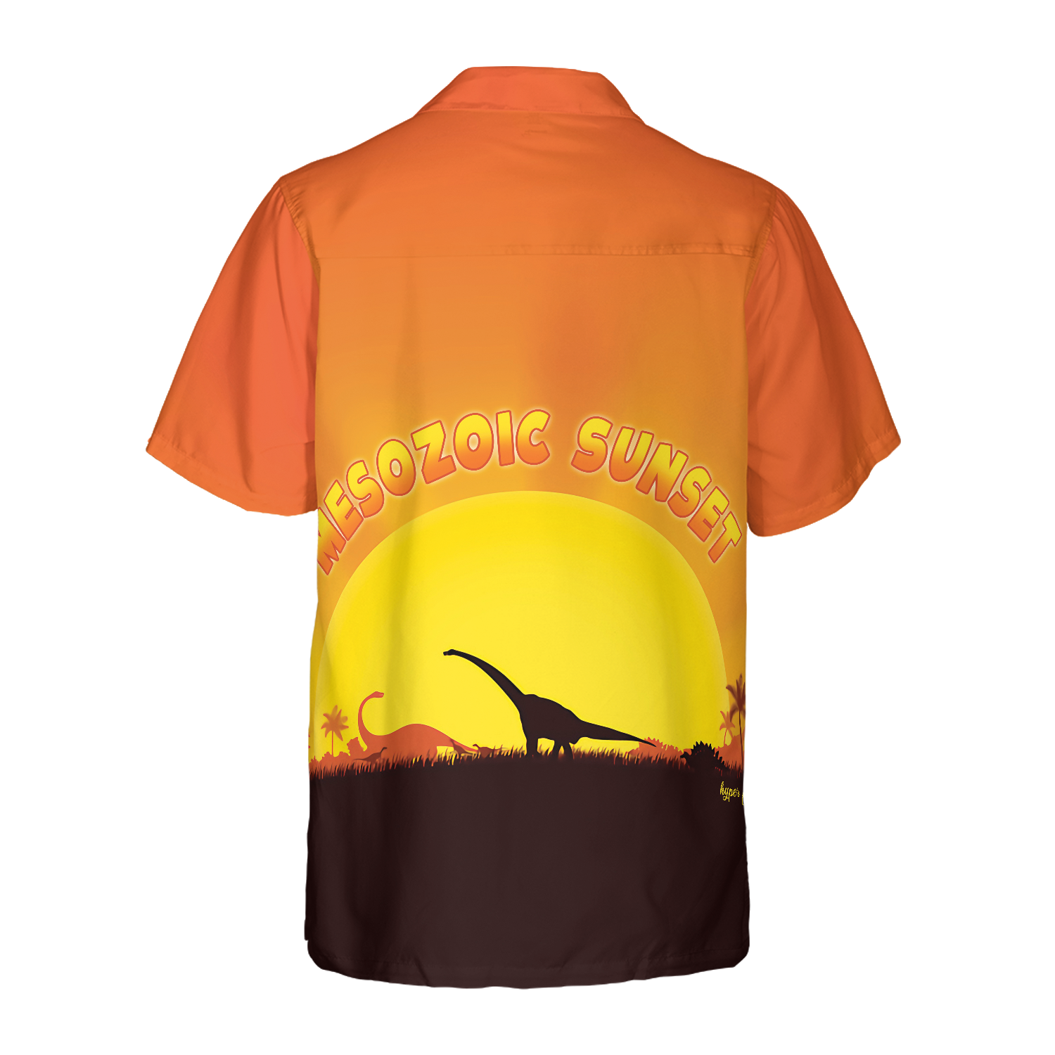 Mesozoic Sunset Dinosaur Hawaiian Shirt - Hyperfavor