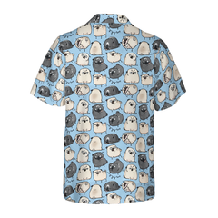 Pug Poses Blue Shirt For Men Hawaiian Shirt - Hyperfavor