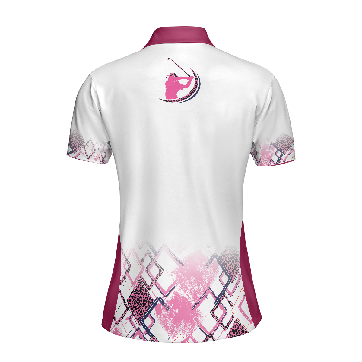 Leopard Mandala Pattern Thinning Layout Pink Girl Golf Short Sleeve Women Polo Shirt, Best Golf Shirt For Ladies - Hyperfavor