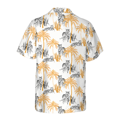 Tropical Palm Tree Tigers Shirt For Men Hawaiian Shirt - Hyperfavor