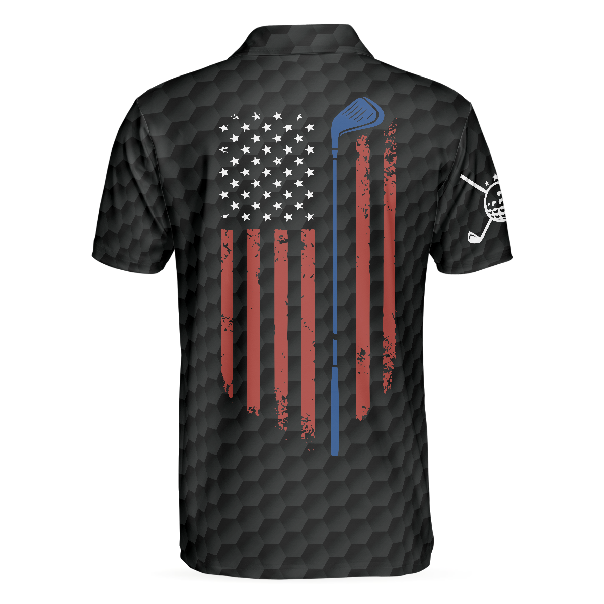 American Flag Teared Golf Pattern Golf Polo Shirt, Best Golfing Shirt Design For Patriotic Golfers - Hyperfavor