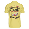 Yes I Do Have A Retirement Plan I Plan On Bowling Polo Shirt, Yellow Argyle Pattern Shirt, Gift For Bowlers - Hyperfavor