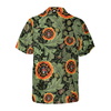 Fire Rescue Proud Firefighter Hawaiian Shirt, Floral And Leaves Fire Dept Logo Firefighter Shirt For Men - Hyperfavor