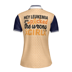 You Picked The Wrong Girl Leukemia Awareness Short Sleeve Women Polo Shirt, Leukemia Shirt For Women, Gift For Someone With Leukemia - Hyperfavor