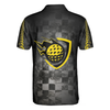 Golf Yellow Pattern Short Sleeve Polo Shirt, Checker Pattern Racing Polo Shirt, Best Golf Shirt For Men - Hyperfavor