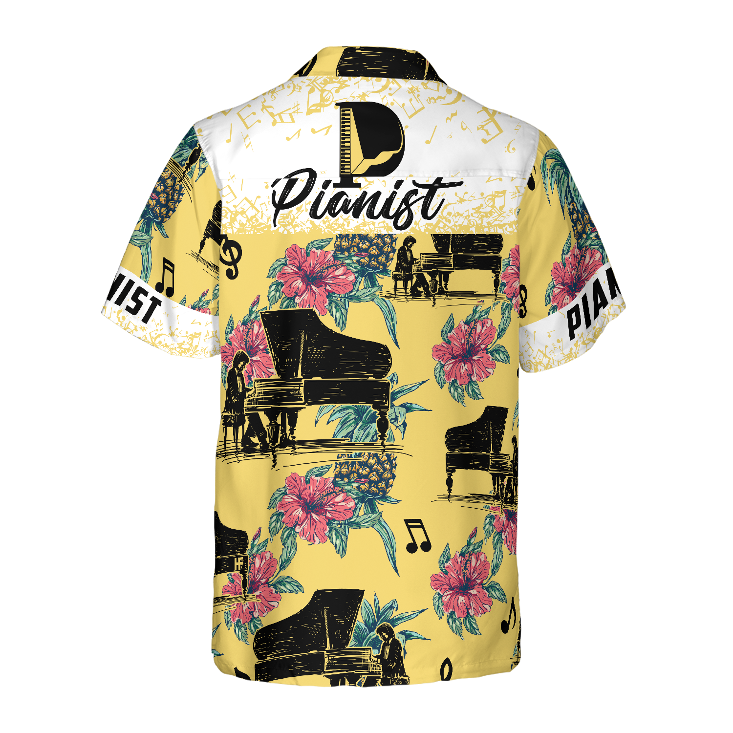 Pianist Pineapple Seamless Pattern Custom Hawaiian Shirt - Hyperfavor