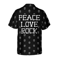 Peace Love Rock Goth Hawaiian Shirt - Hyperfavor