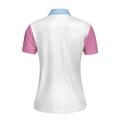 Queen Of The Lanes Pink And Blue Bowling Short Sleeve Women Polo Shirt, Bowling Shirt For Ladies - Hyperfavor