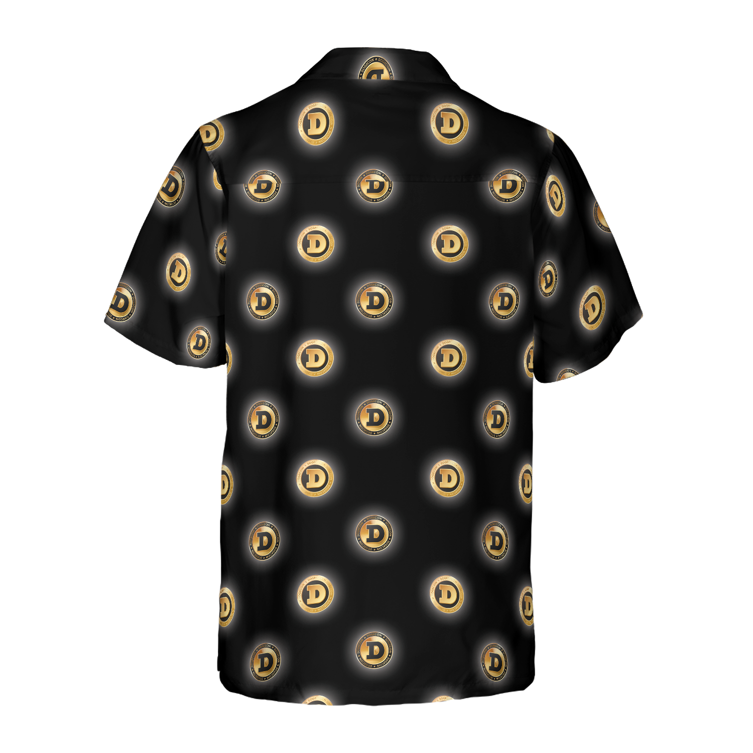 Golden Black Dogecoin Hawaiian Shirt - Hyperfavor