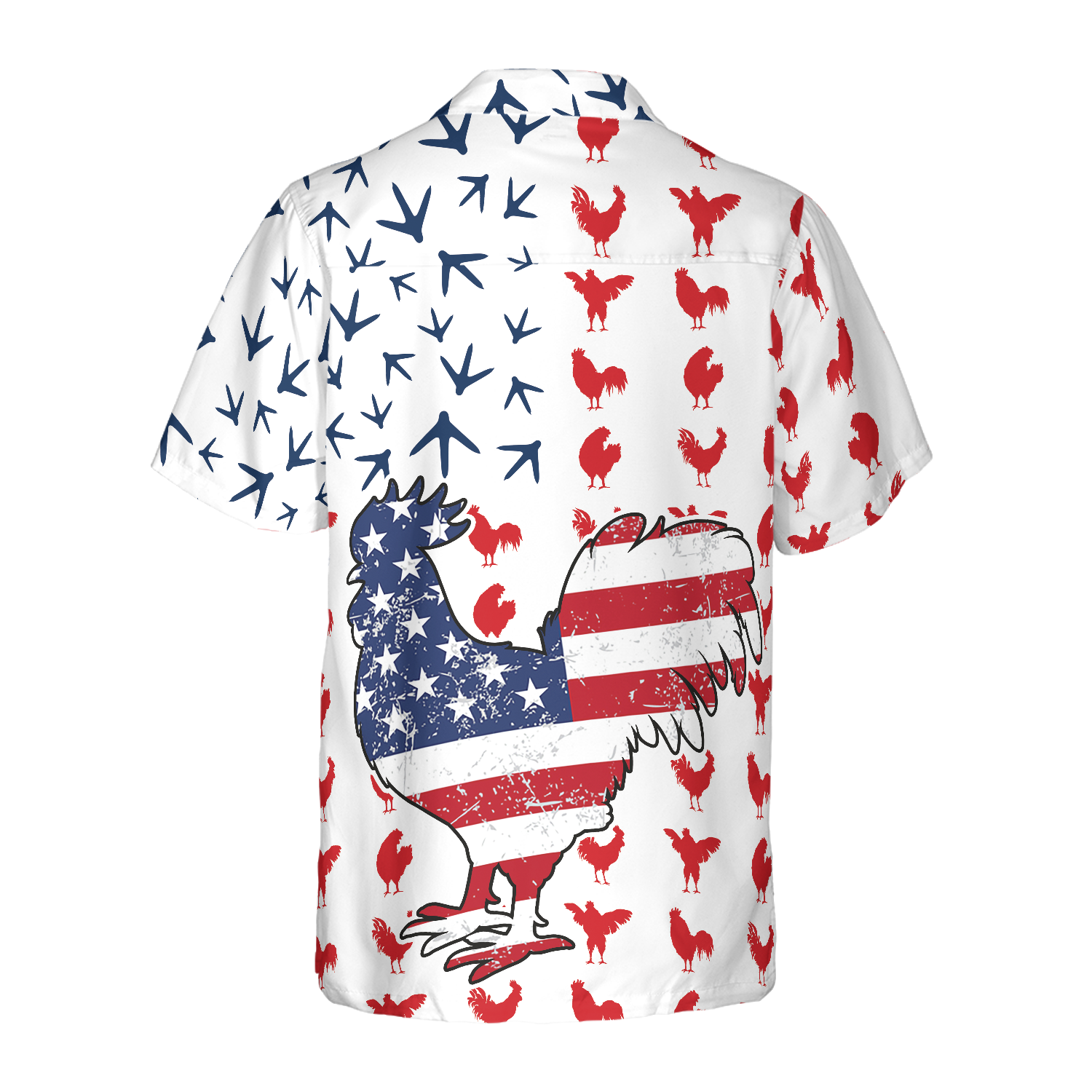 Rooster American Flag Hawaiian Shirt - Hyperfavor