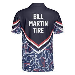 Bill Martin Tire Bowling Seamless Pattern Polo Shirt - Hyperfavor