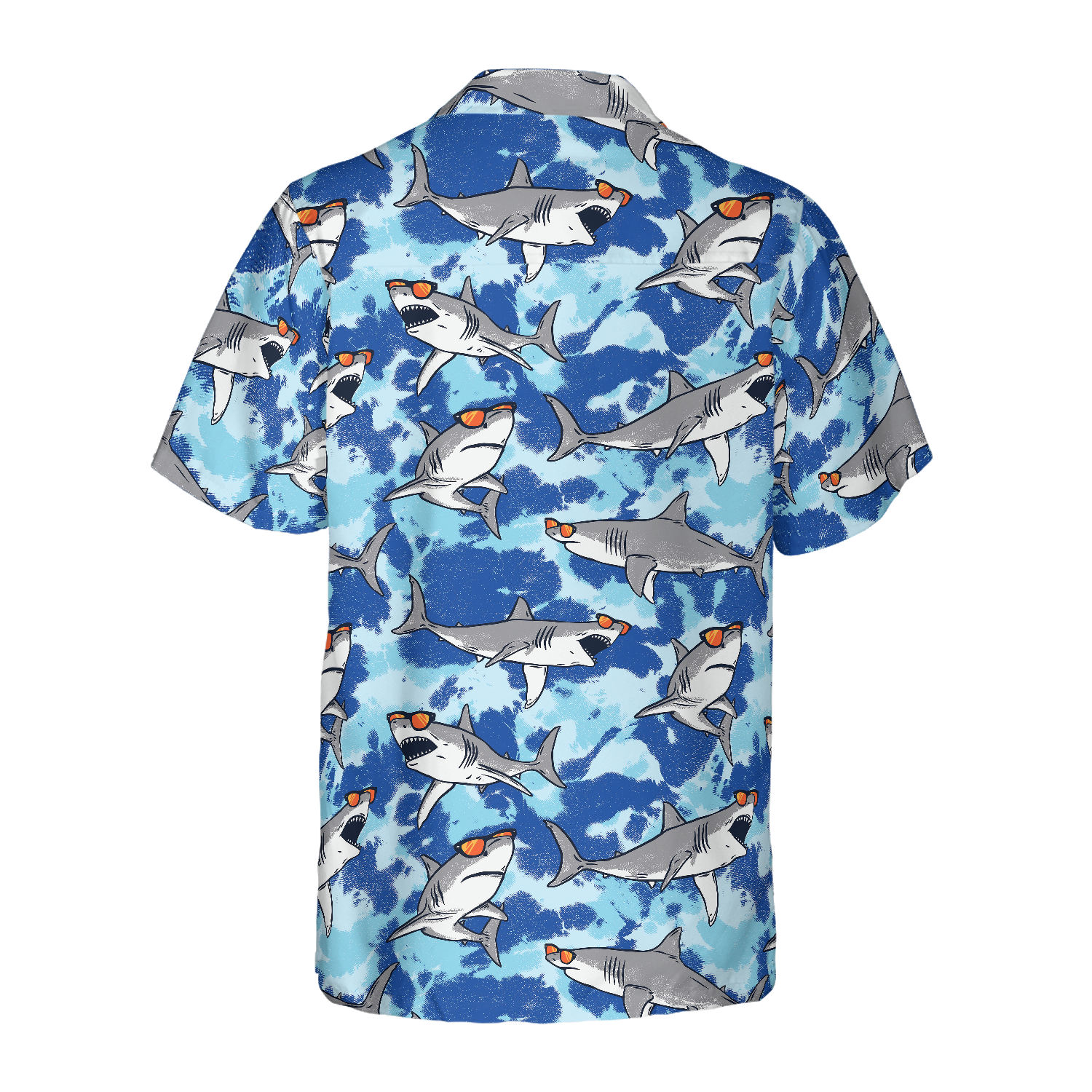 Tie Dye Sharks Wearing Sunglasses Hawaiian Shirt - Hyperfavor