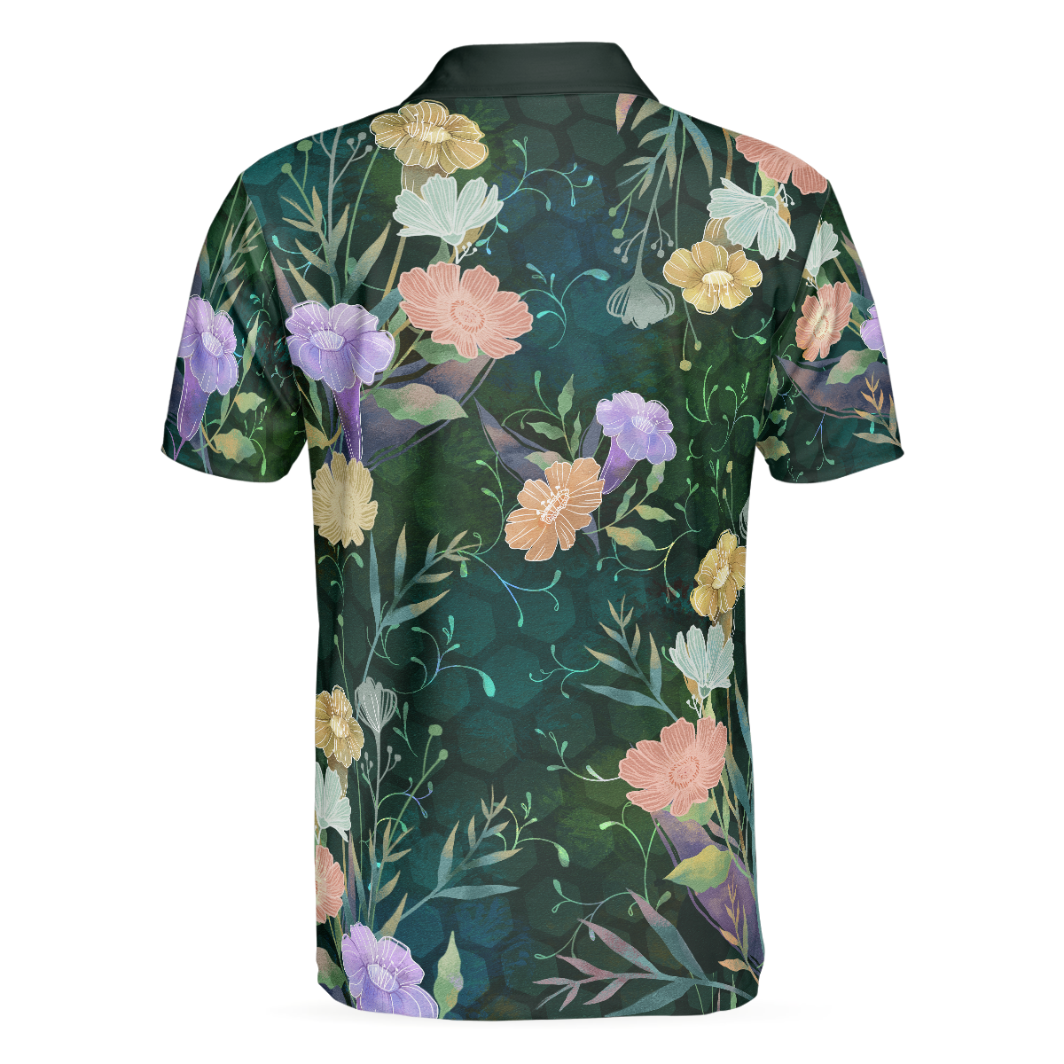 Vintage Floral Golf Texture Polo Shirt For Men - Hyperfavor