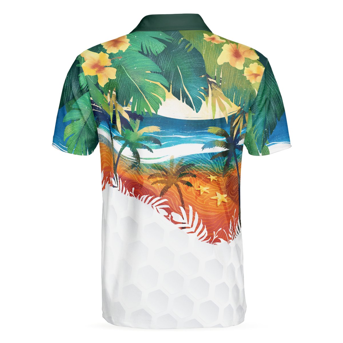 Golf Summer Tropical Beach Landscape Polo Shirt For Men - Hyperfavor