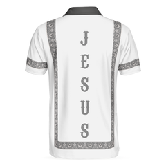 Jesus's Resurrection Egyptian Polo Shirt, Black And White Jesus Polo Shirt, Best Christian Shirt For Men - Hyperfavor