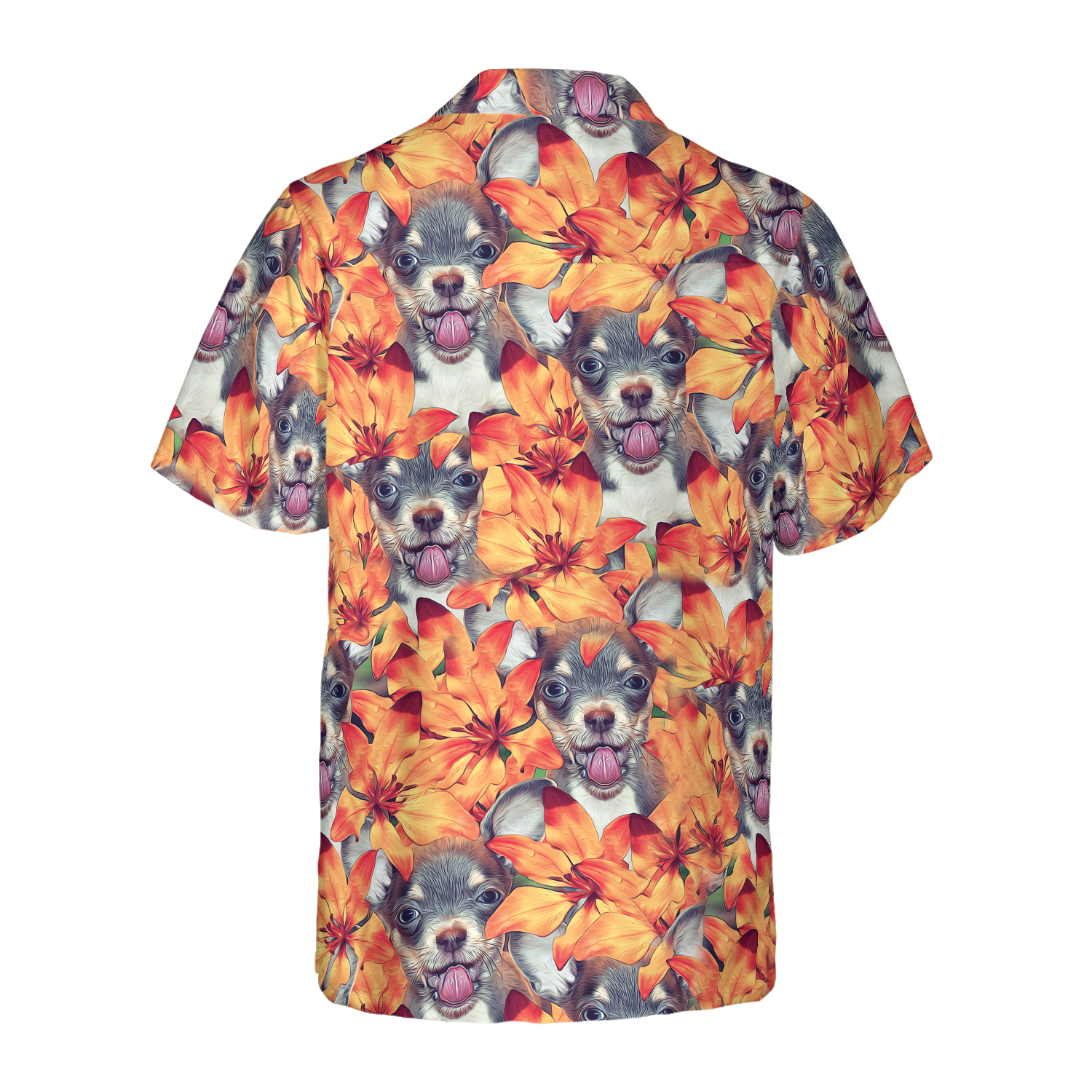 Chihuahua Puppies And Summer Flowers Hawaiian Shirt - Hyperfavor