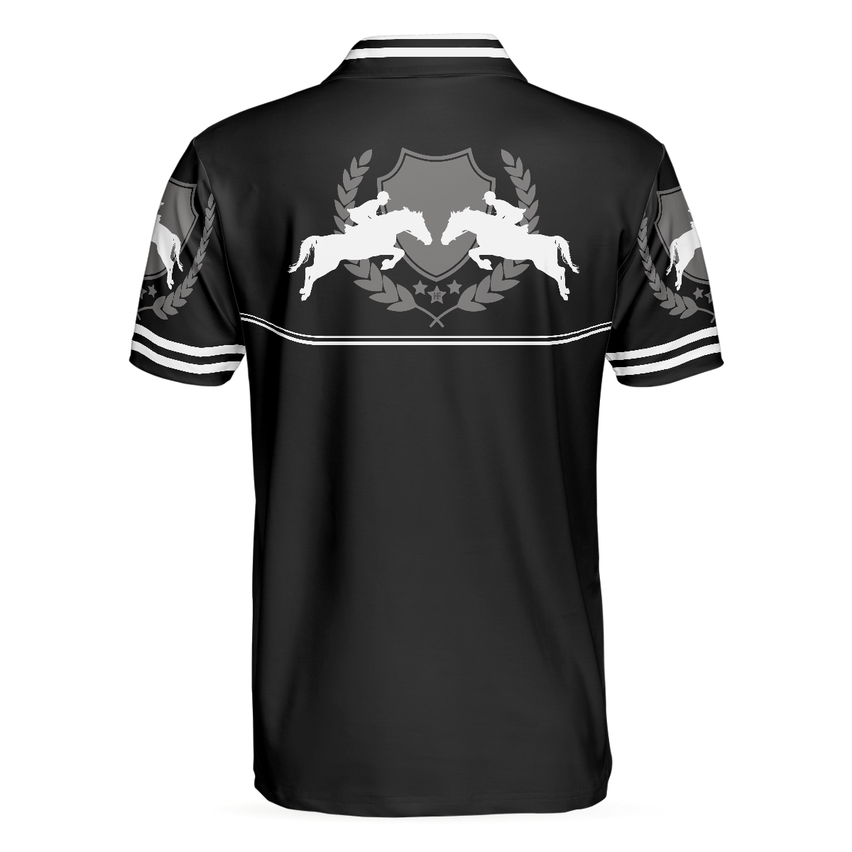 Put Your Fun On Your Saddle Horse Riding Polo Shirt, Black And White Horse Riding Shirt For Men - Hyperfavor