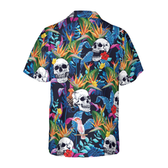 Colorful Tropical Forest And Skull Hawaiian Shirt - Hyperfavor