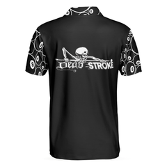 Billiards Skeleton Dead Stroke Short Sleeve Polo Shirt, 8-ball Polo Shirt, Best Billiards Shirt For Men - Hyperfavor