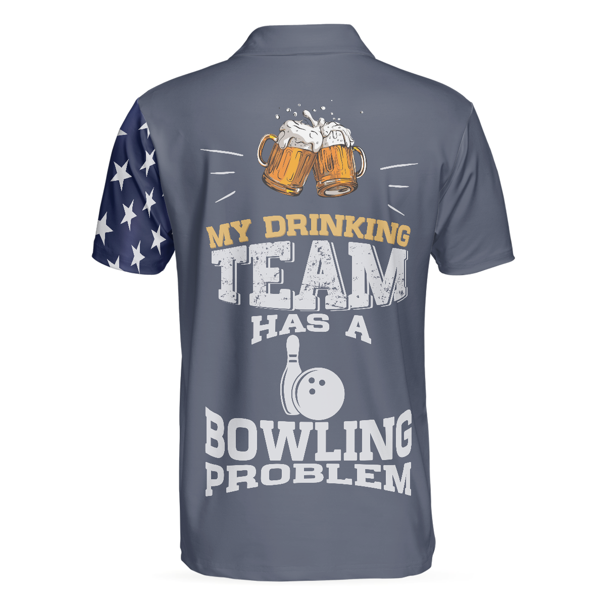 My Drinking Team Has A Bowling Problem Polo Shirt, Funny Bowling Shirt With Sayings, Best Bowling Shirt For Men - Hyperfavor