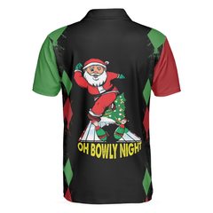 Bowly Night Polo Shirt, Christmas Themed Polo Shirt Design, Best Christmas Gift Idea For Bowling Lovers - Hyperfavor