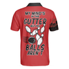 My Mind Is In The Gutter But My Balls Aren't Bowling Polo Shirt, Funny Red And Black Bowling Polo Shirt For Men - Hyperfavor