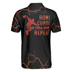 Bowl Curse Polo Shirt, Skull Bowling Polo Shirt Design For Bowlers, Spooky Halloween Bowling Gift Idea - Hyperfavor