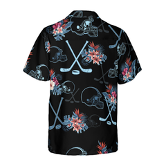 Hockey Helmet Tropical Pattern Hawaiian Shirt - Hyperfavor