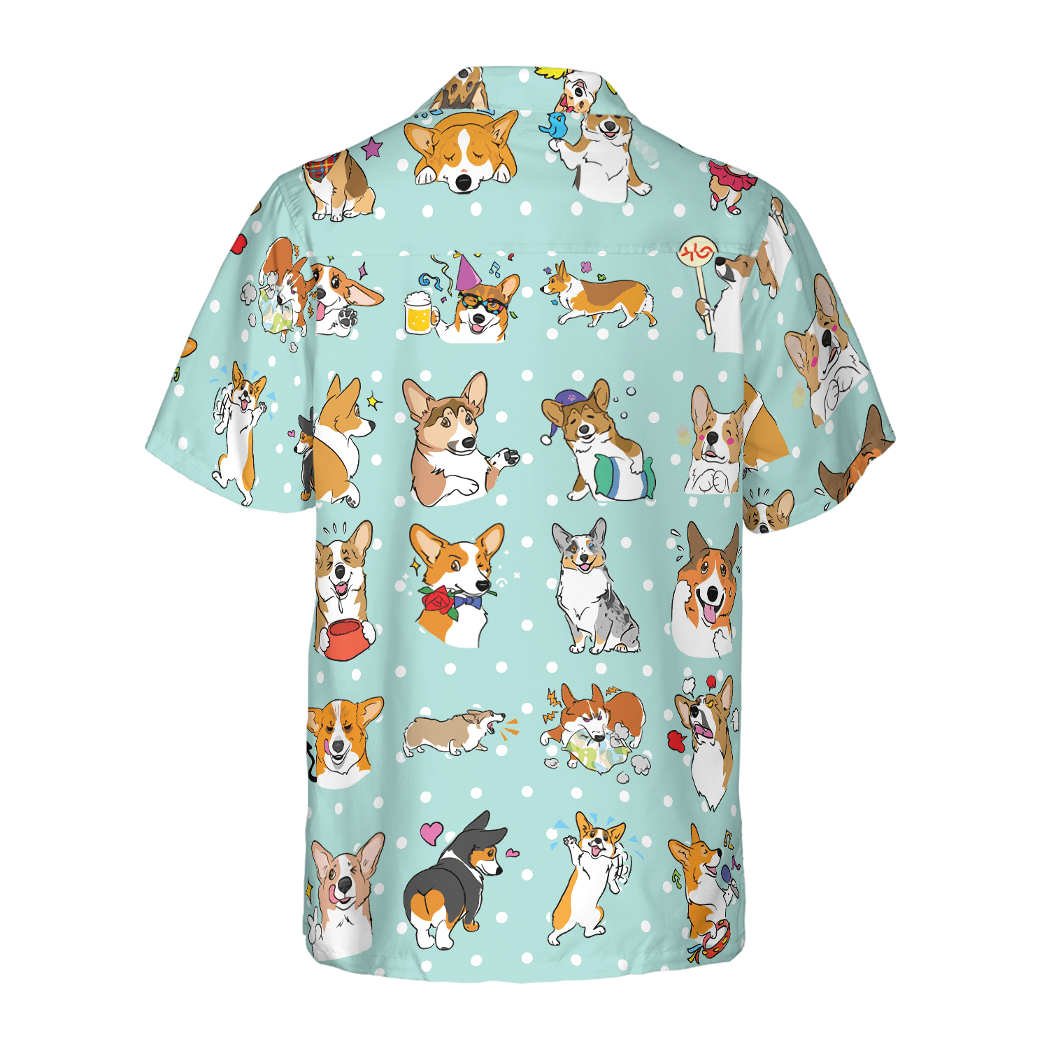 Cartoon Welsh Corgi Hawaiian Shirt, Best Dog Shirt For Corgi Lovers Gifts - Hyperfavor