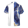 Personalized Blue Marble And Gold Silhouette Custom Hawaiian Shirt - Hyperfavor
