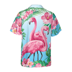 Tropical Floral Flamingo Shirt For Men Hawaiian Shirt - Hyperfavor