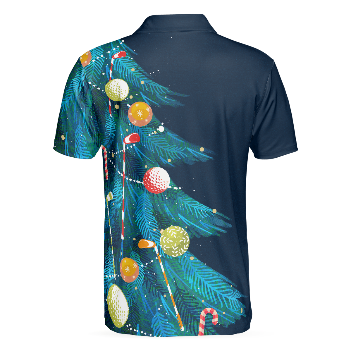 Christmas Golf Polo Shirts- Mens Golf Polo Shirts Short Sleeve- Christmas Tree Pattern Shirt Dry Fit- Christmas Shirt Idea Gift For Men - Hyperfavor