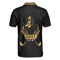 Golf Crusader King Polo Shirt For Golf, Luxury Baroque Pattern Lion Polo Shirt, Best Golf Shirt For Men - Hyperfavor