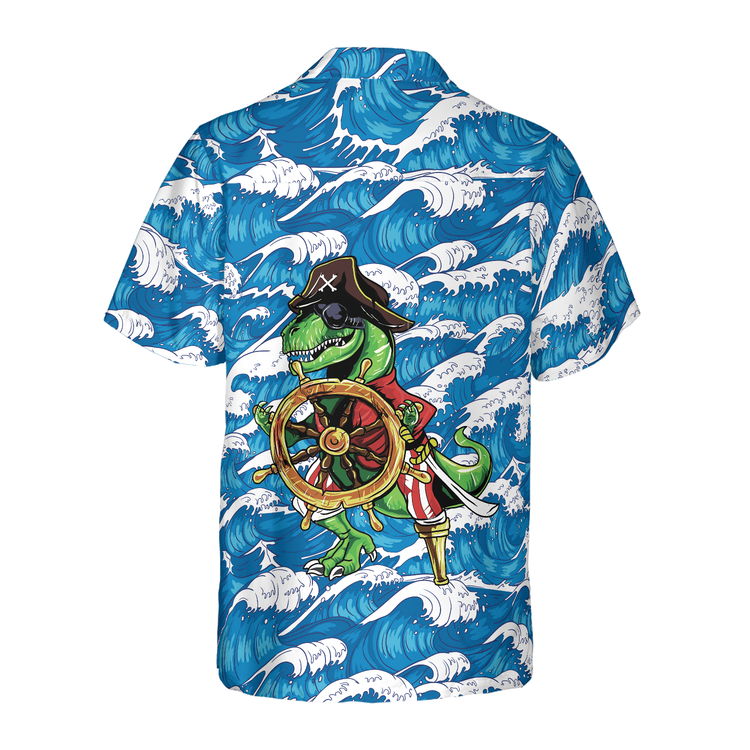 Pirate Dinosaur Hawaiian Shirt - Hyperfavor