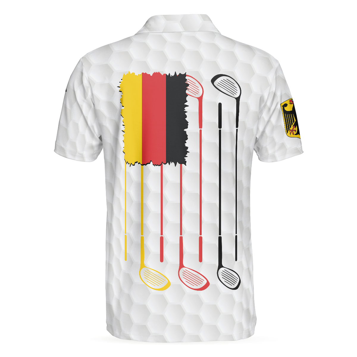 Golf Germany Flag Polo Shirt, White Golf Pattern Polo Shirt, German Golf Shirt For Men - Hyperfavor