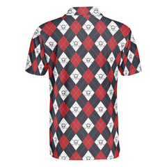 Golf Argyle Skull Short Sleeve Polo Shirt For Golf, Skull Golf Shirt For Men, Best Gift For Golfers - Hyperfavor