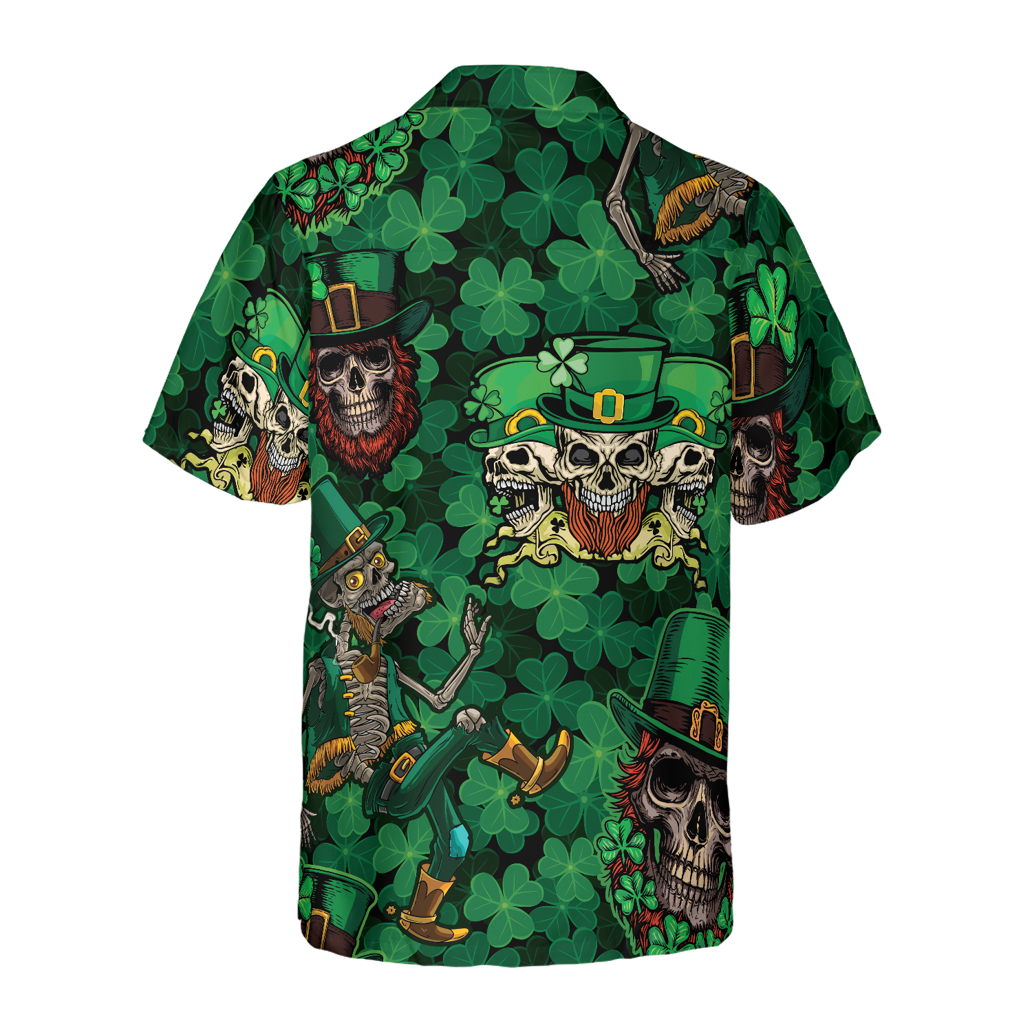 Leprechaun Skull Happy Saint Patrick's Day Hawaiian Shirt - Hyperfavor