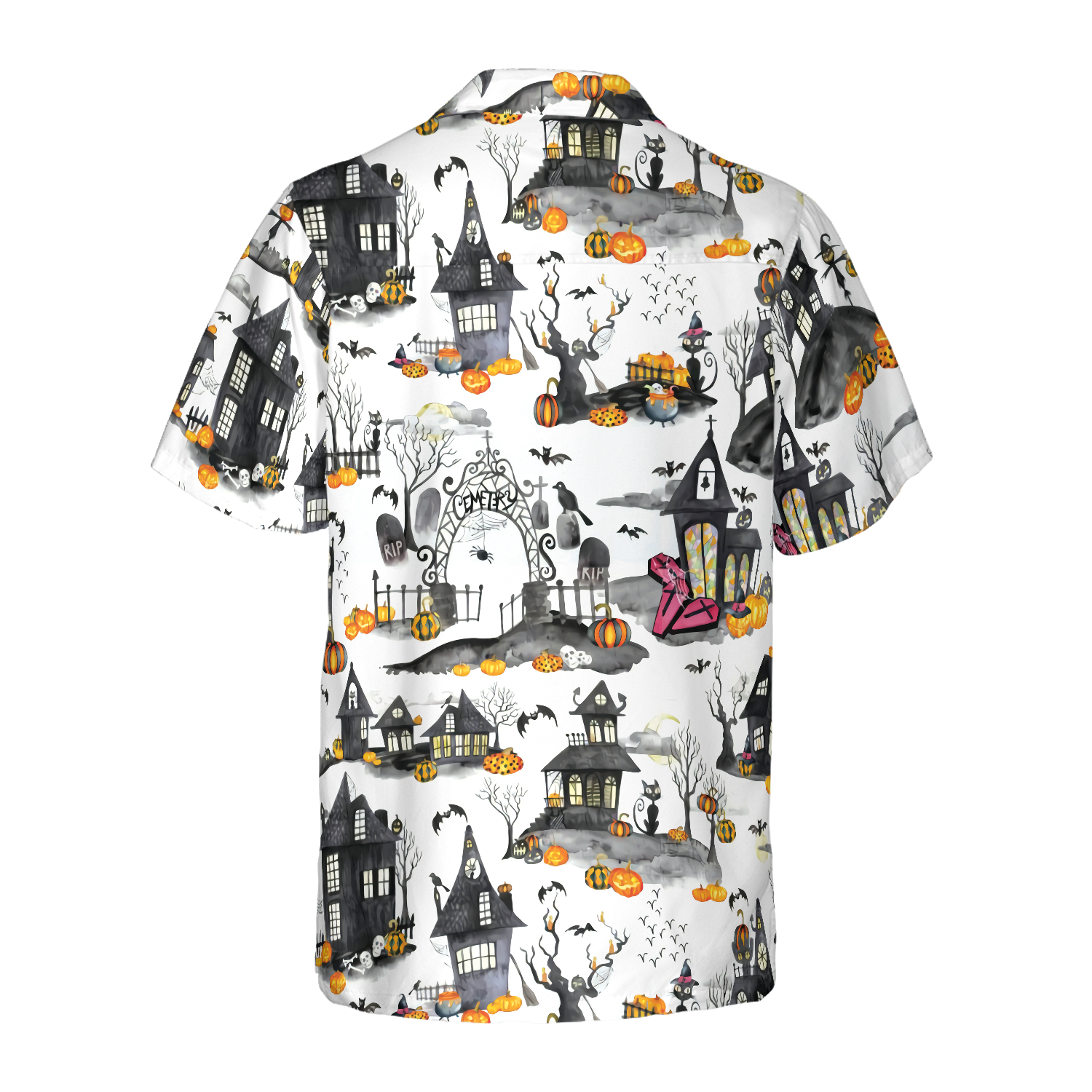 Haunted Houses Halloween Hawaiian Shirt, Halloween Shirt For Men And Women - Hyperfavor