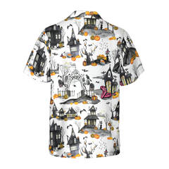 Haunted Houses Halloween Hawaiian Shirt, Halloween Shirt For Men And Women - Hyperfavor