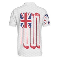 Golf Club United Kingdom Flag Polo Shirt, Great Britain Union Jack Polo Shirt, UK Golf Shirt For Men - Hyperfavor