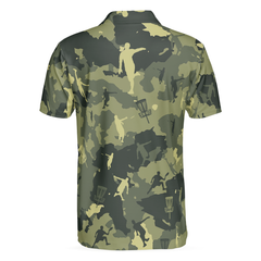 Camouflage Texture Disc Golf Shirt For Men Polo Shirt, Cool Camo Disc Golf Shirt Design For Male Players - Hyperfavor