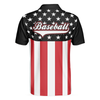 Baseball Hit Hard Run Fast Short Sleeve Polo Shirt, Black Theme American Flag Polo Shirt, Best Baseball Shirt For Men - Hyperfavor