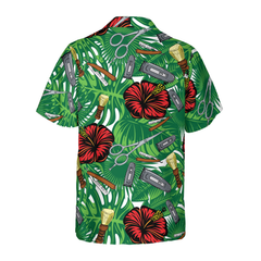 Rose Barber Tools Pattern V1 Hawaiian Shirt - Hyperfavor