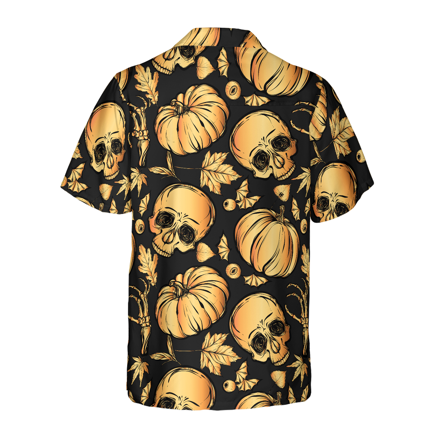 Pumpkin & Skull Halloween Hawaiian Shirt - Hyperfavor