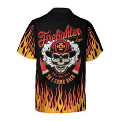 Skull Flame Firefighter Custom Hawaiian Shirt, Personalized Came Black From Hell Firefighter Shirt For Men - Hyperfavor