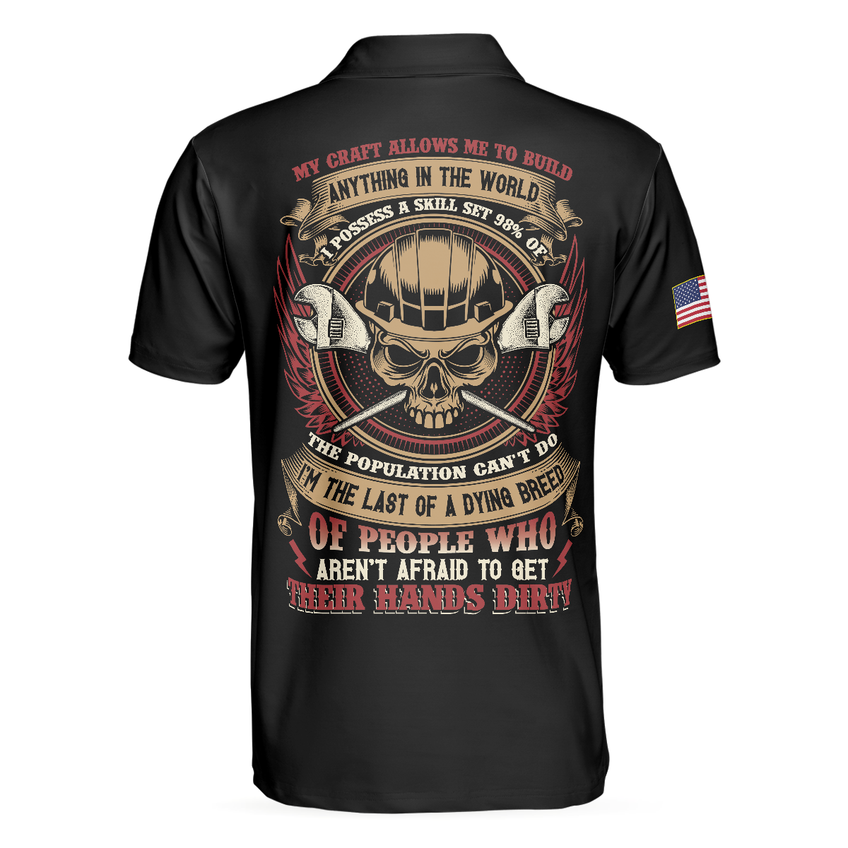 Ironworker My Craft Allows Me To Build Anything Polo Shirt, Skull Polo Shirt, Ironworker Shirt For Men - Hyperfavor